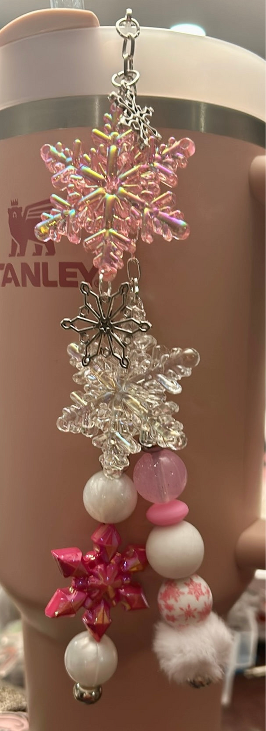 Holiday Snowflake Straw Dangle