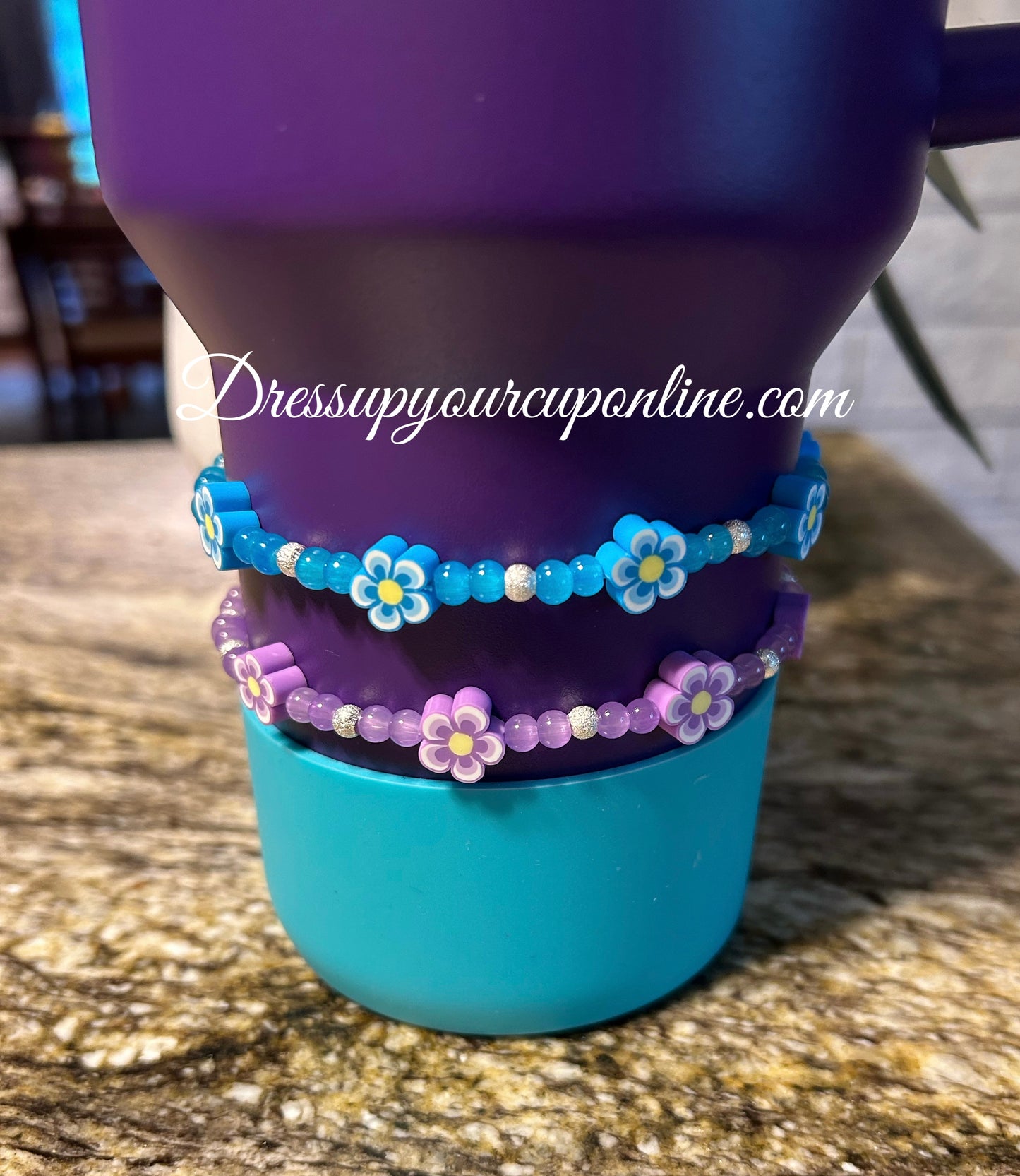 Tropical Flowers Stanley Cup Bracelet Boot Topper