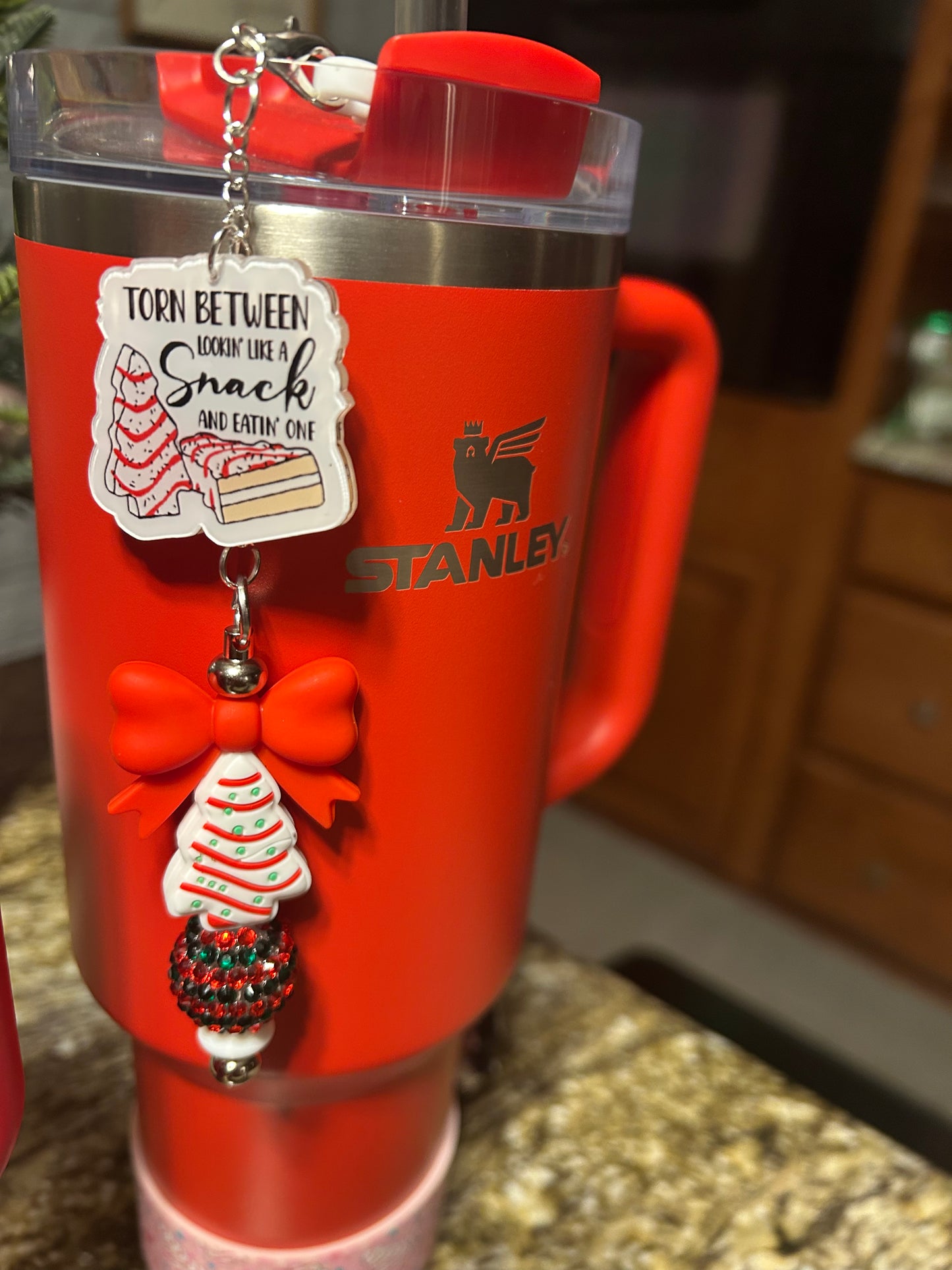 Christmas Snack Cake Tree Straw Dangle