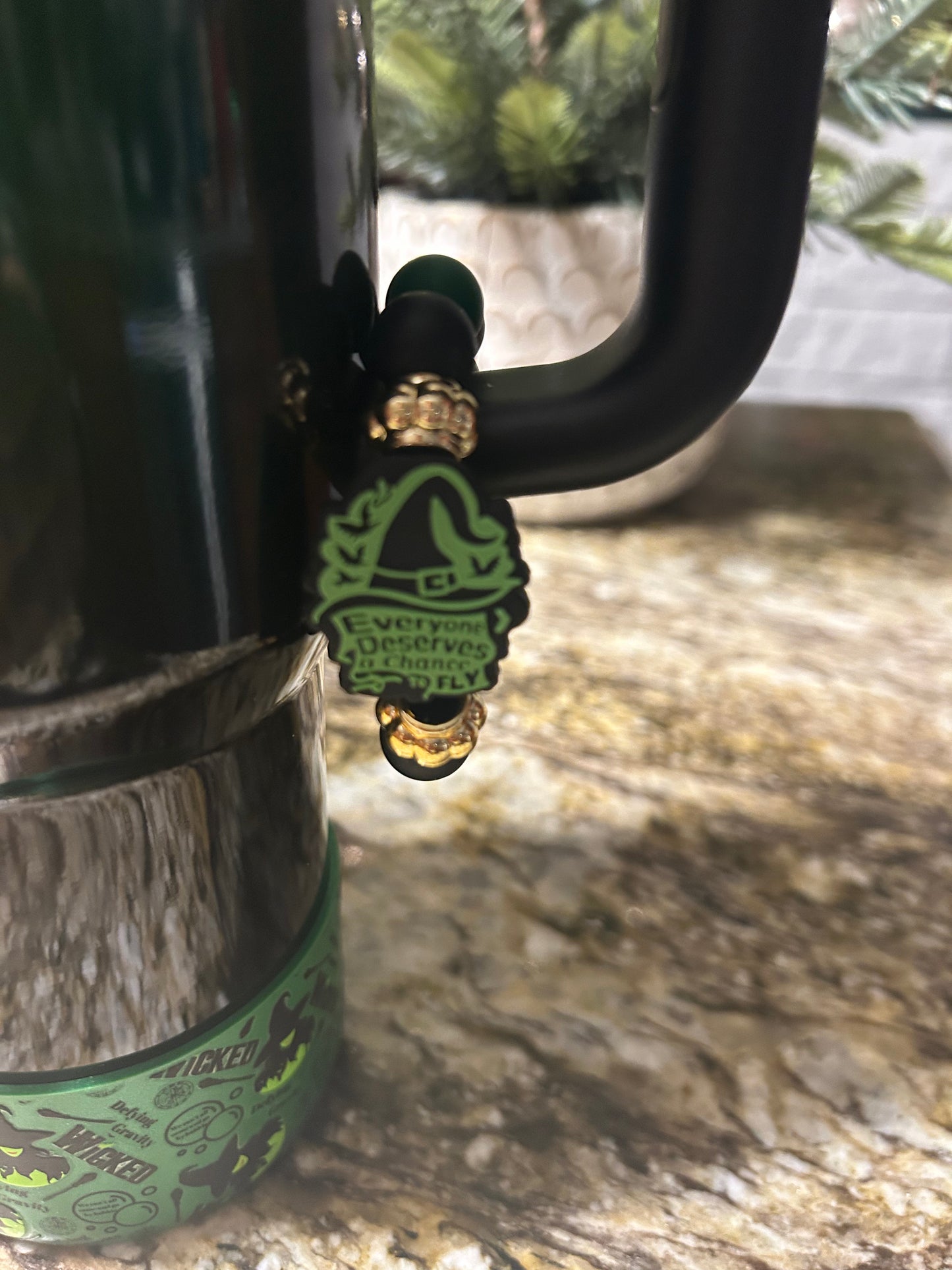 Pink or Green Tumbler Handle Charm