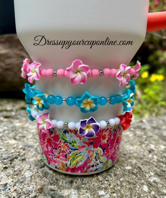 Tropical Flowers Stanley Cup Bracelet Boot Topper