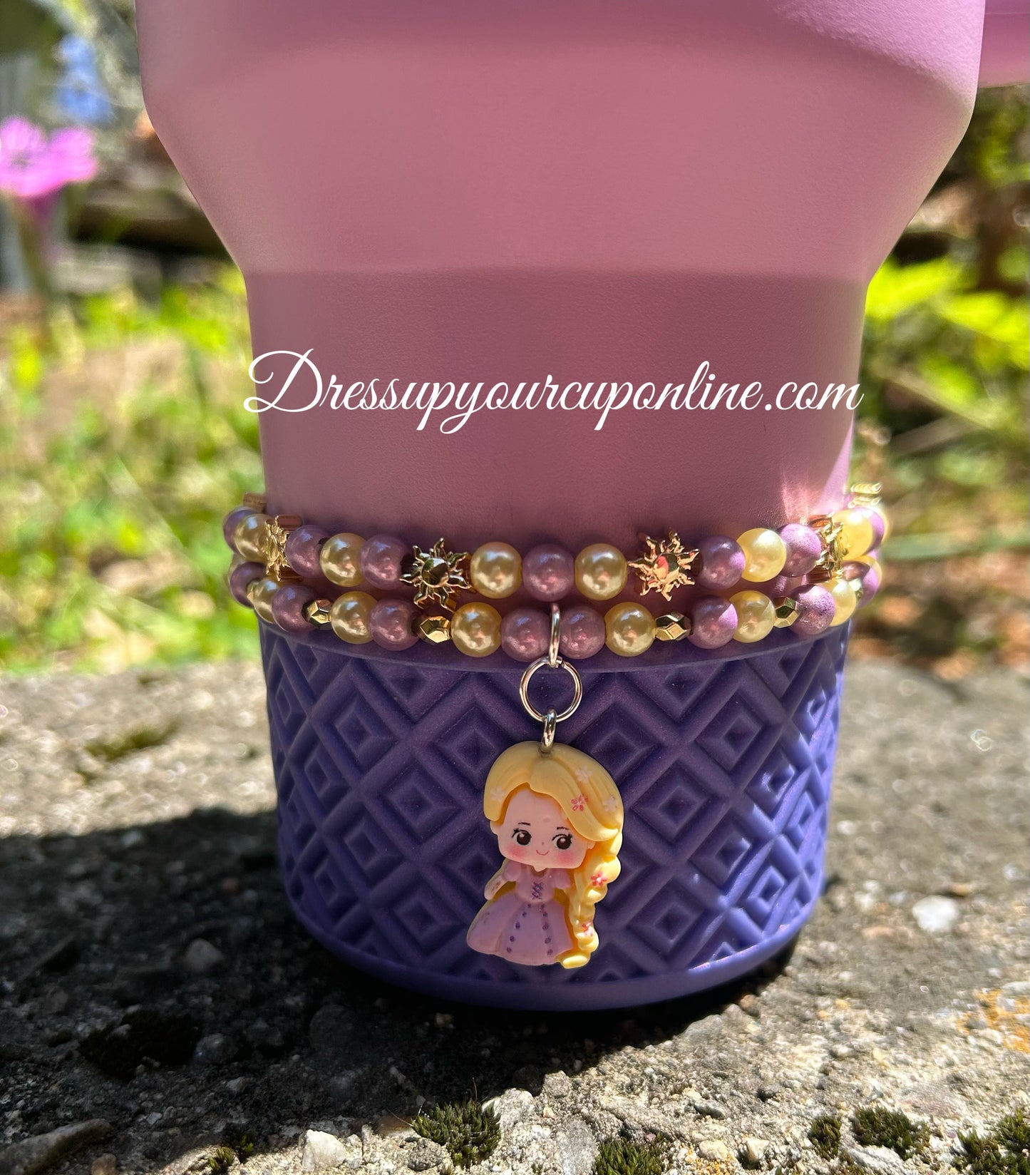 Purple Princess Tumbler Boot Bracelet Set