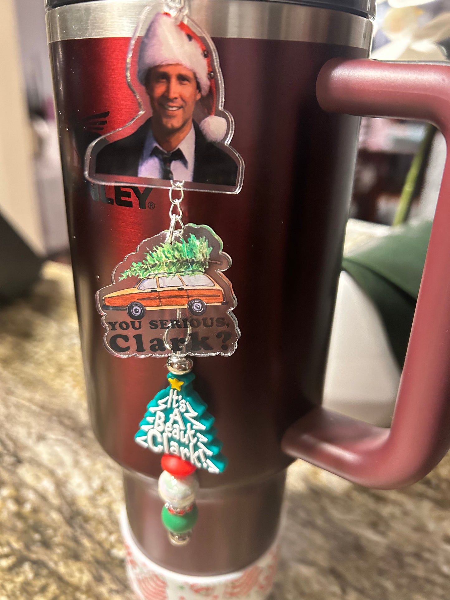 Christmas Movie Straw Topper Charm