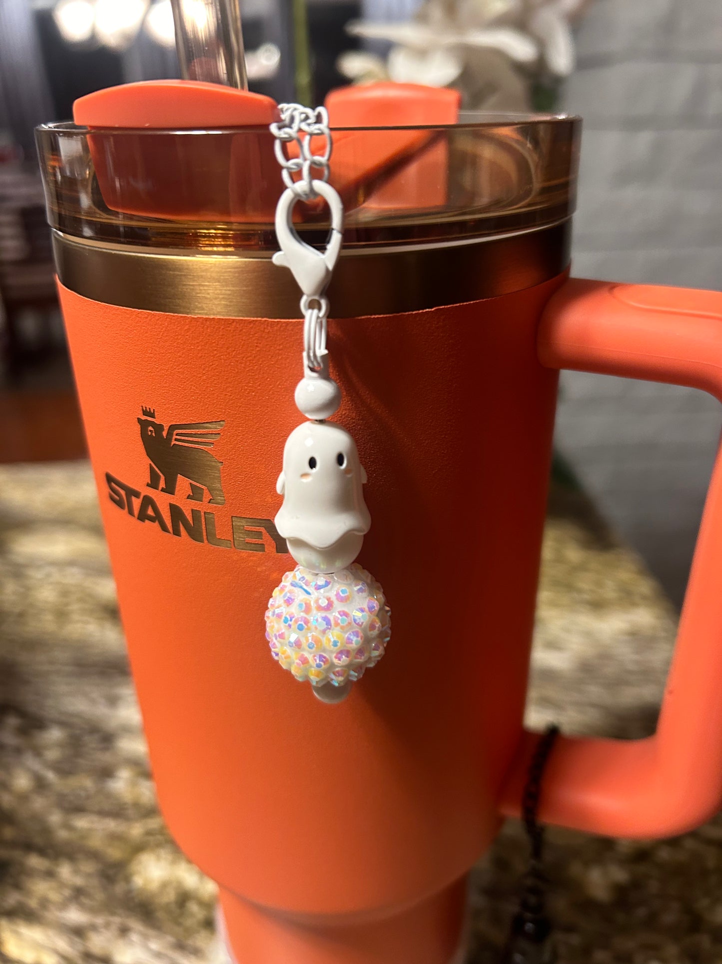 Ghost Tumbler Handle Charm