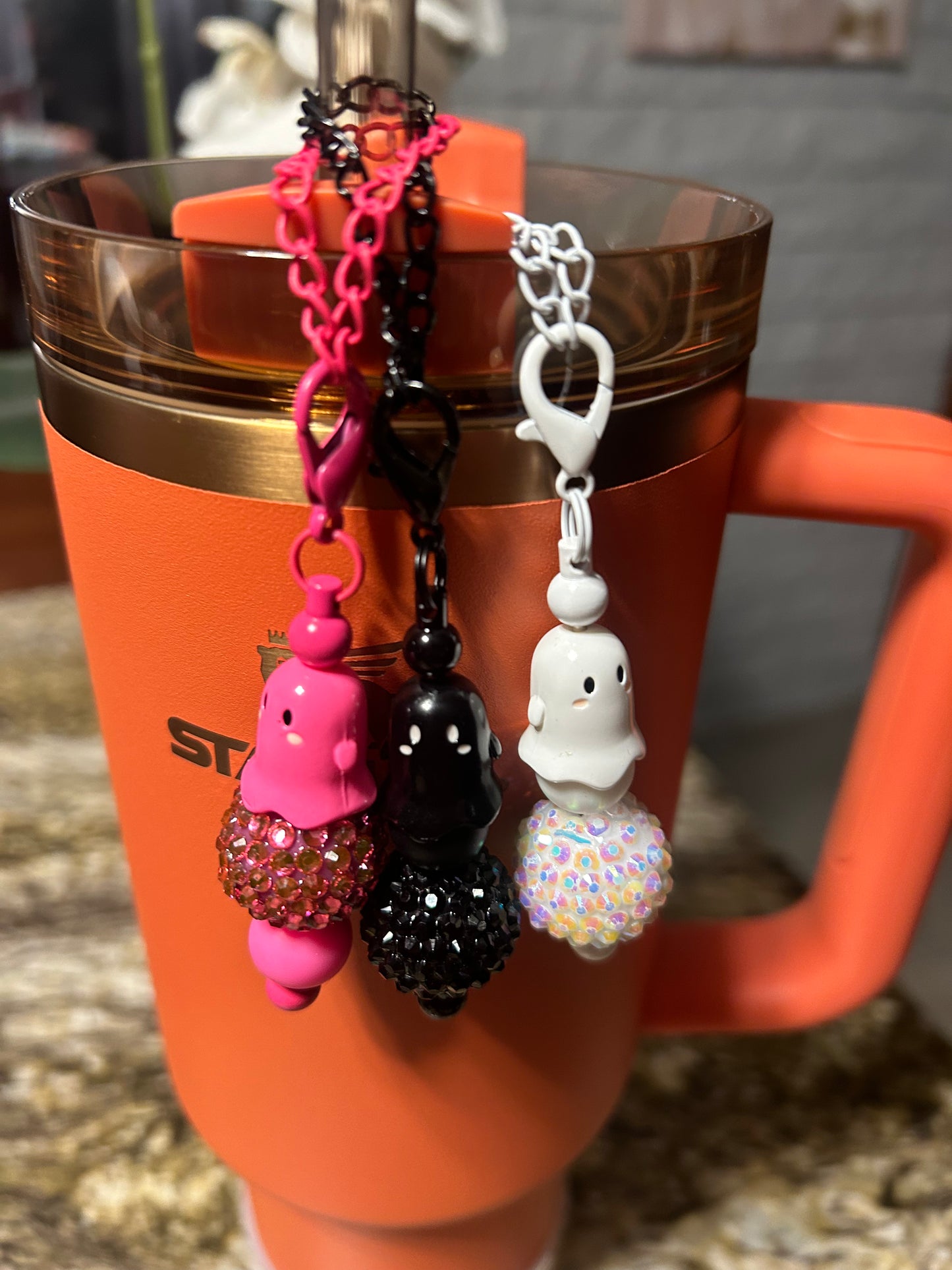 Ghost Tumbler Handle Charm