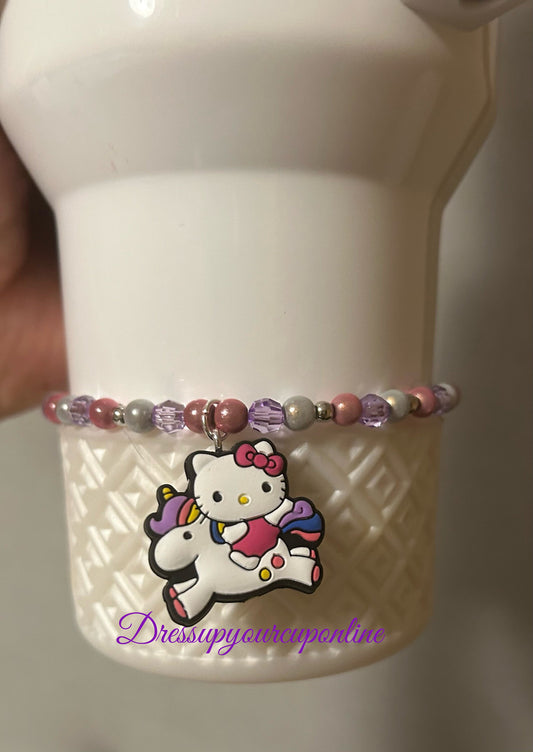 Cat on Unicorn Stanley Cup Bracelet Boot Topper